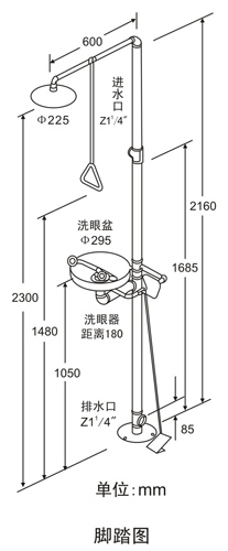 组合式紧急冲淋洗眼器(图1)